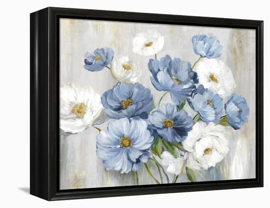 Blue Winter Florals-Asia Jensen-Framed Stretched Canvas