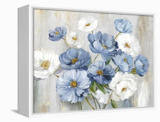 Blue Winter Florals-Asia Jensen-Framed Stretched Canvas