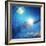 Blue Winter Sunshine in Mosaic Glass Window-art_of_sun-Framed Art Print