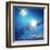 Blue Winter Sunshine in Mosaic Glass Window-art_of_sun-Framed Art Print