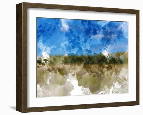 Blue with Green Horizon II-Chamira Young-Framed Art Print
