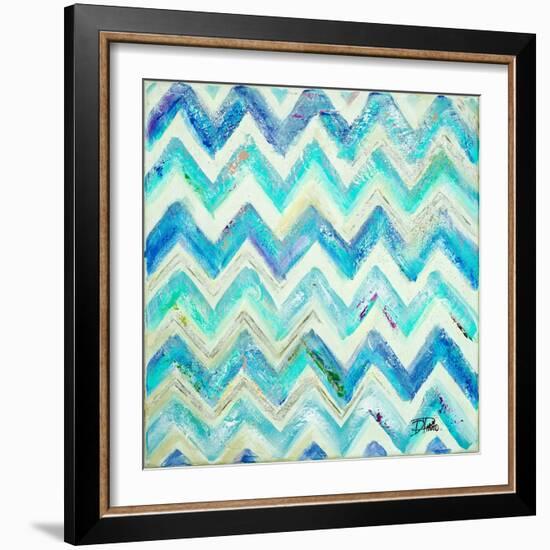 Blue Zig Zag-Patricia Pinto-Framed Premium Giclee Print