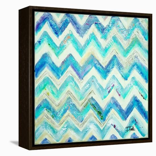 Blue Zig Zag-Patricia Pinto-Framed Stretched Canvas