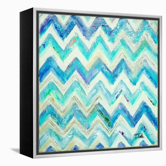 Blue Zig Zag-Patricia Pinto-Framed Stretched Canvas