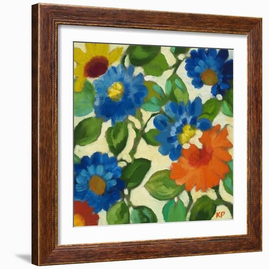 Blue Zinnias-Kim Parker-Framed Giclee Print