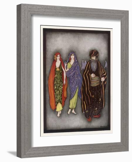 Bluebeard Alarms the Sisters-Jennie Harbour-Framed Art Print