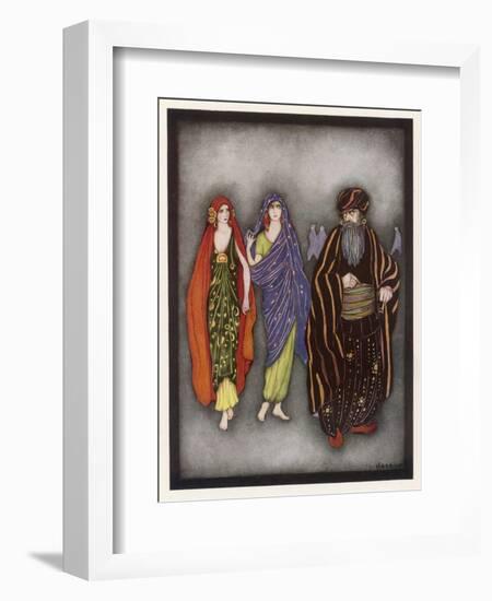 Bluebeard Alarms the Sisters-Jennie Harbour-Framed Art Print