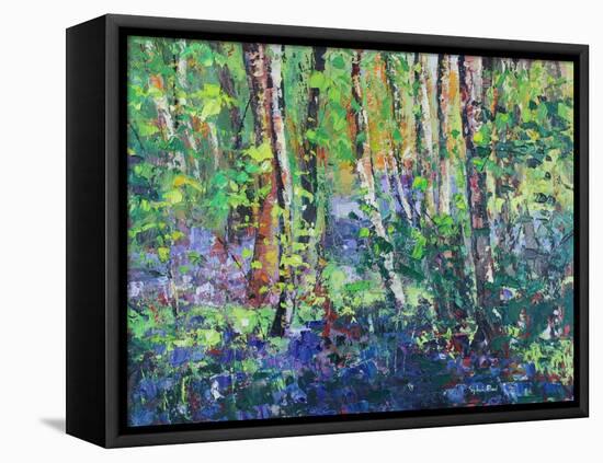 Bluebells and Dancing Leaves, 2019 (Oil)-Sylvia Paul-Framed Premier Image Canvas
