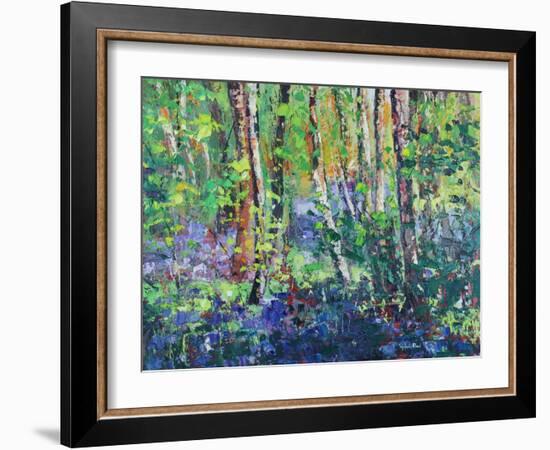 Bluebells and Dancing Leaves, 2019 (Oil)-Sylvia Paul-Framed Giclee Print