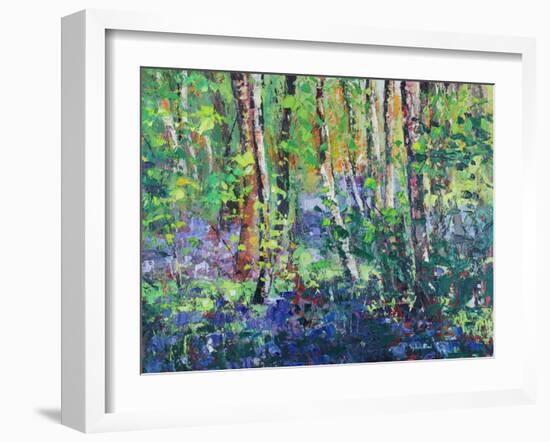 Bluebells and Dancing Leaves, 2019 (Oil)-Sylvia Paul-Framed Giclee Print