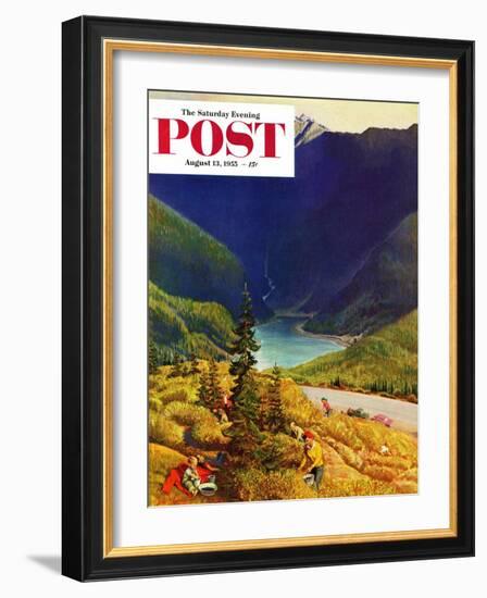 "Blueberry Hill" Saturday Evening Post Cover, August 13, 1955-John Clymer-Framed Giclee Print