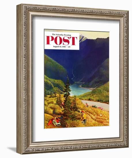 "Blueberry Hill" Saturday Evening Post Cover, August 13, 1955-John Clymer-Framed Giclee Print