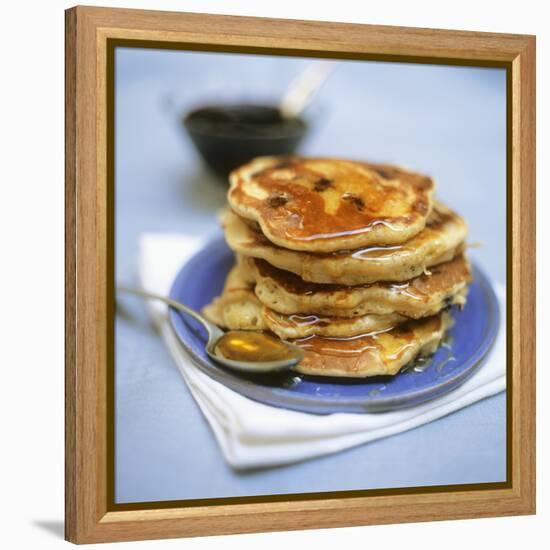 Blueberry Pancakes with Maple Syrup-Tara Fisher-Framed Premier Image Canvas