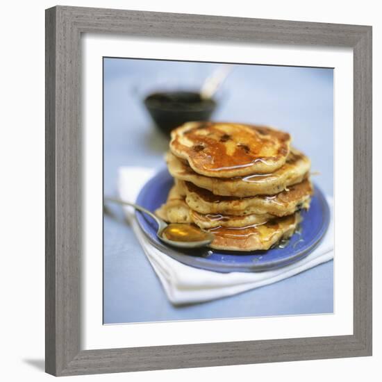 Blueberry Pancakes with Maple Syrup-Tara Fisher-Framed Photographic Print