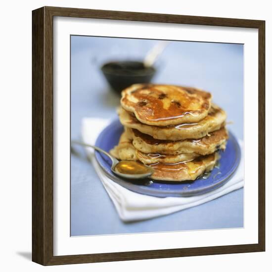 Blueberry Pancakes with Maple Syrup-Tara Fisher-Framed Photographic Print