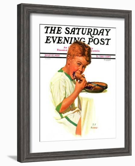 "Blueberry Pie," Saturday Evening Post Cover, July 27, 1935-J.F. Kernan-Framed Giclee Print