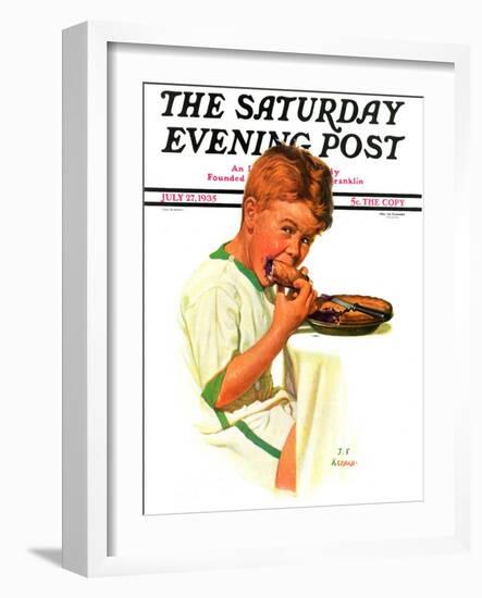 "Blueberry Pie," Saturday Evening Post Cover, July 27, 1935-J.F. Kernan-Framed Giclee Print