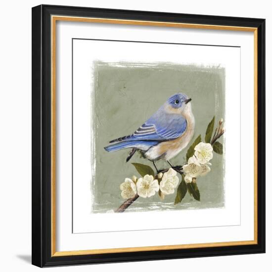 Bluebird Branch I-Victoria Borges-Framed Art Print