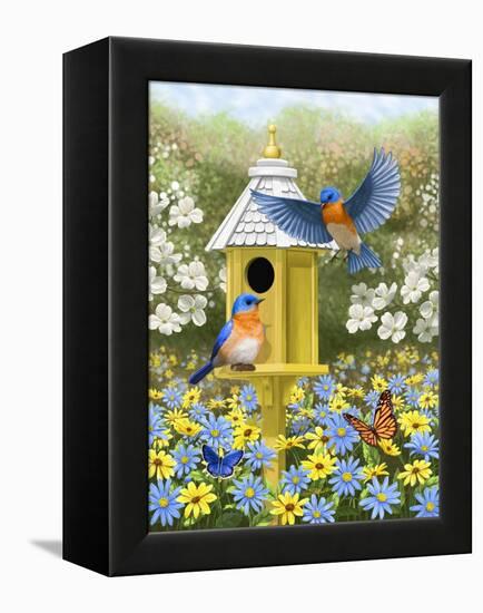 Bluebird Garden Home-Crista Forest-Framed Premier Image Canvas
