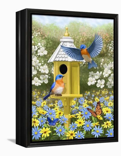 Bluebird Garden Home-Crista Forest-Framed Premier Image Canvas