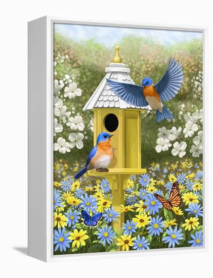 Bluebird Garden Home-Crista Forest-Framed Premier Image Canvas