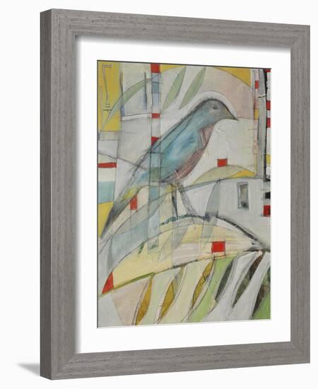 Bluebird on Branch-Tim Nyberg-Framed Giclee Print