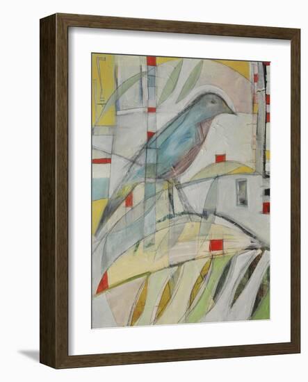 Bluebird on Branch-Tim Nyberg-Framed Giclee Print