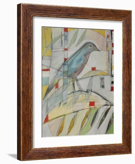 Bluebird on Branch-Tim Nyberg-Framed Giclee Print