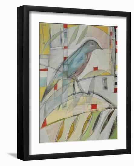 Bluebird on Branch-Tim Nyberg-Framed Giclee Print