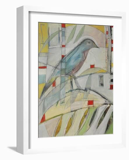 Bluebird on Branch-Tim Nyberg-Framed Giclee Print