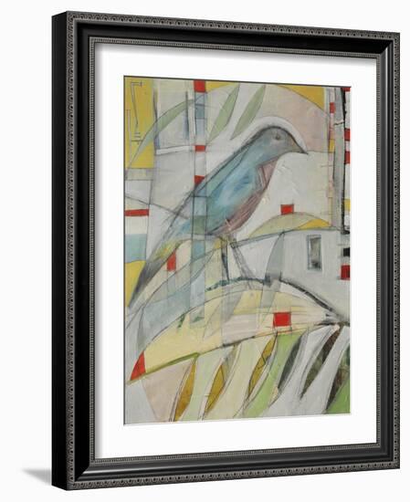 Bluebird on Branch-Tim Nyberg-Framed Giclee Print