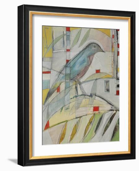 Bluebird on Branch-Tim Nyberg-Framed Giclee Print