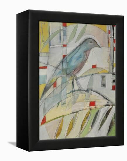 Bluebird on Branch-Tim Nyberg-Framed Premier Image Canvas