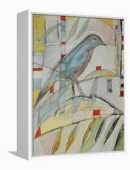 Bluebird on Branch-Tim Nyberg-Framed Premier Image Canvas