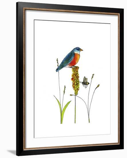 Bluebird on Seeds-Blenda Tyvoll-Framed Giclee Print