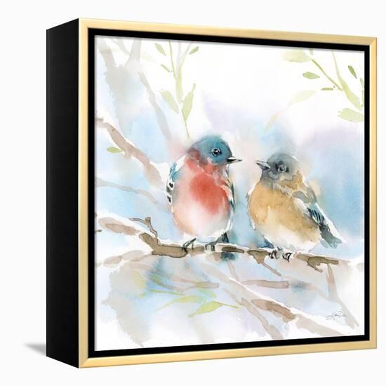Bluebird Pair in Spring-Katrina Pete-Framed Stretched Canvas