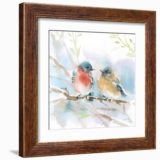 Bluebird Pair in Spring-Katrina Pete-Framed Art Print