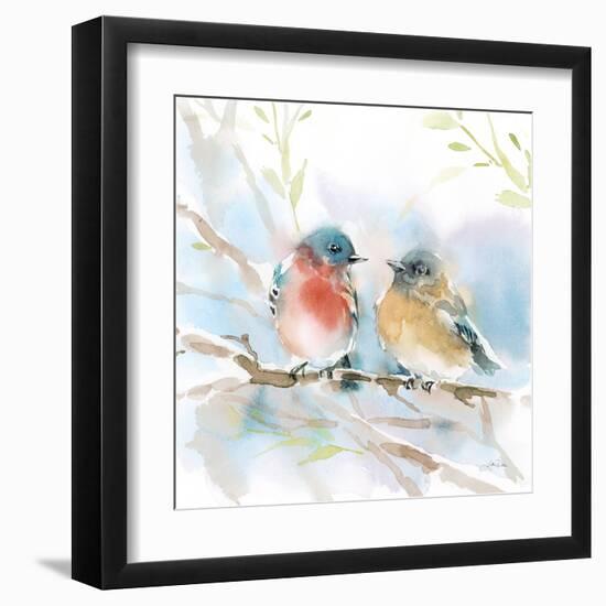 Bluebird Pair in Spring-Katrina Pete-Framed Art Print