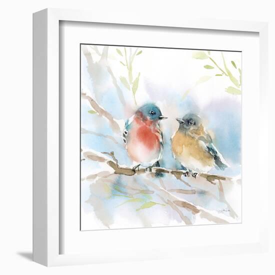 Bluebird Pair in Spring-Katrina Pete-Framed Art Print