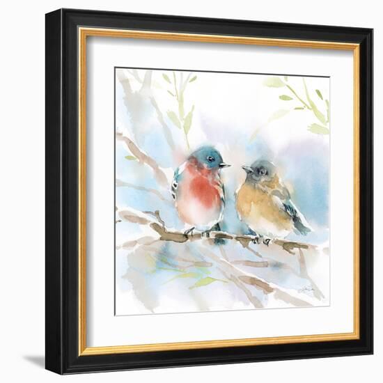 Bluebird Pair in Spring-Katrina Pete-Framed Art Print