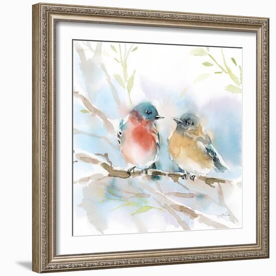 Bluebird Pair in Spring-Katrina Pete-Framed Art Print