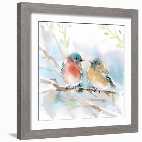 Bluebird Pair in Spring-Katrina Pete-Framed Art Print