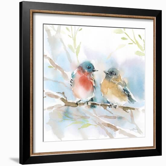 Bluebird Pair in Spring-Katrina Pete-Framed Art Print