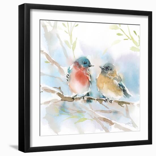 Bluebird Pair in Spring-Katrina Pete-Framed Art Print