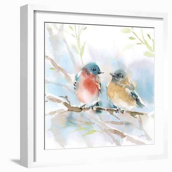 Bluebird Pair in Spring-Katrina Pete-Framed Art Print