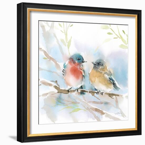 Bluebird Pair in Spring-Katrina Pete-Framed Art Print