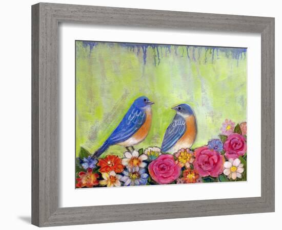 Bluebird Pair-null-Framed Art Print