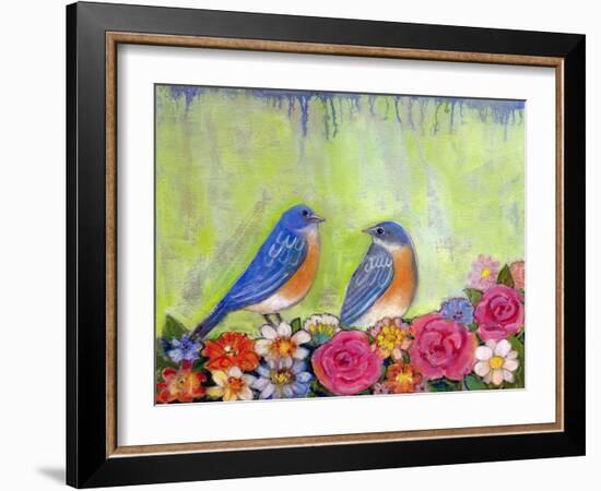 Bluebird Pair-null-Framed Art Print