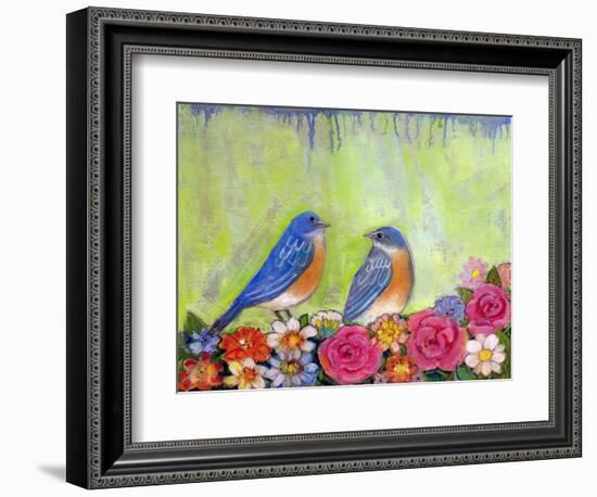 Bluebird Pair-null-Framed Art Print