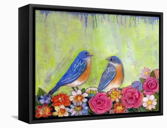 Bluebird Pair-null-Framed Stretched Canvas